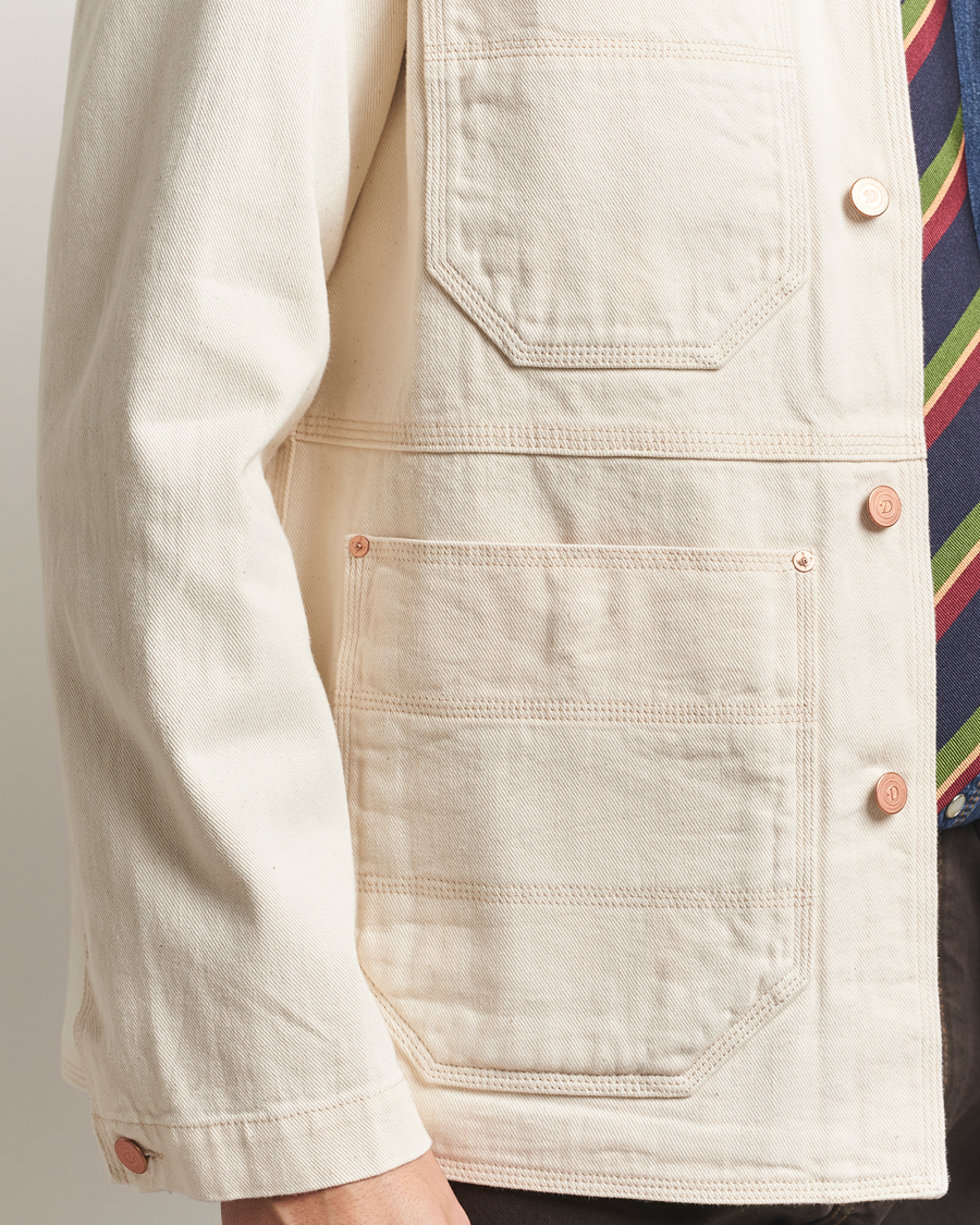 Heren | Jassen | Drake's | Denim Welder Jacket Ecru