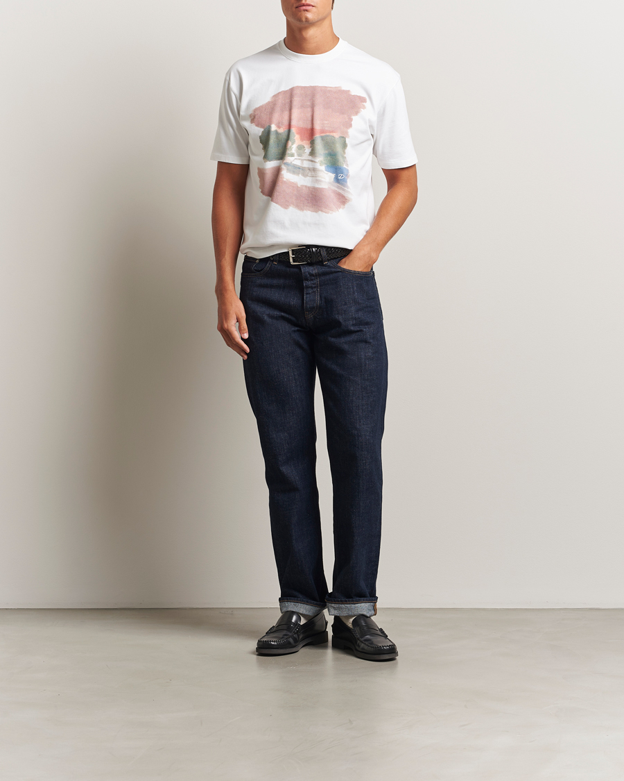 Heren | T-shirts | Drake's | Graphic Print T-Shirt White