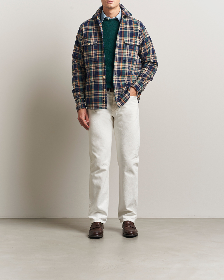 Heren | Overhemden | Drake's | Check Relaxed Block Shirt Multi