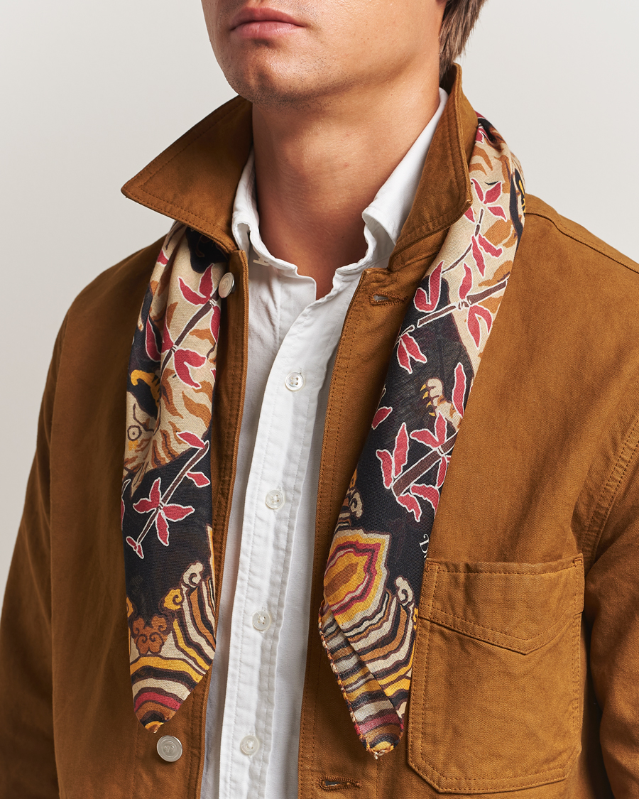 Heren | Drake's Tiger Bandana Black | Drake's | Tiger Bandana Black