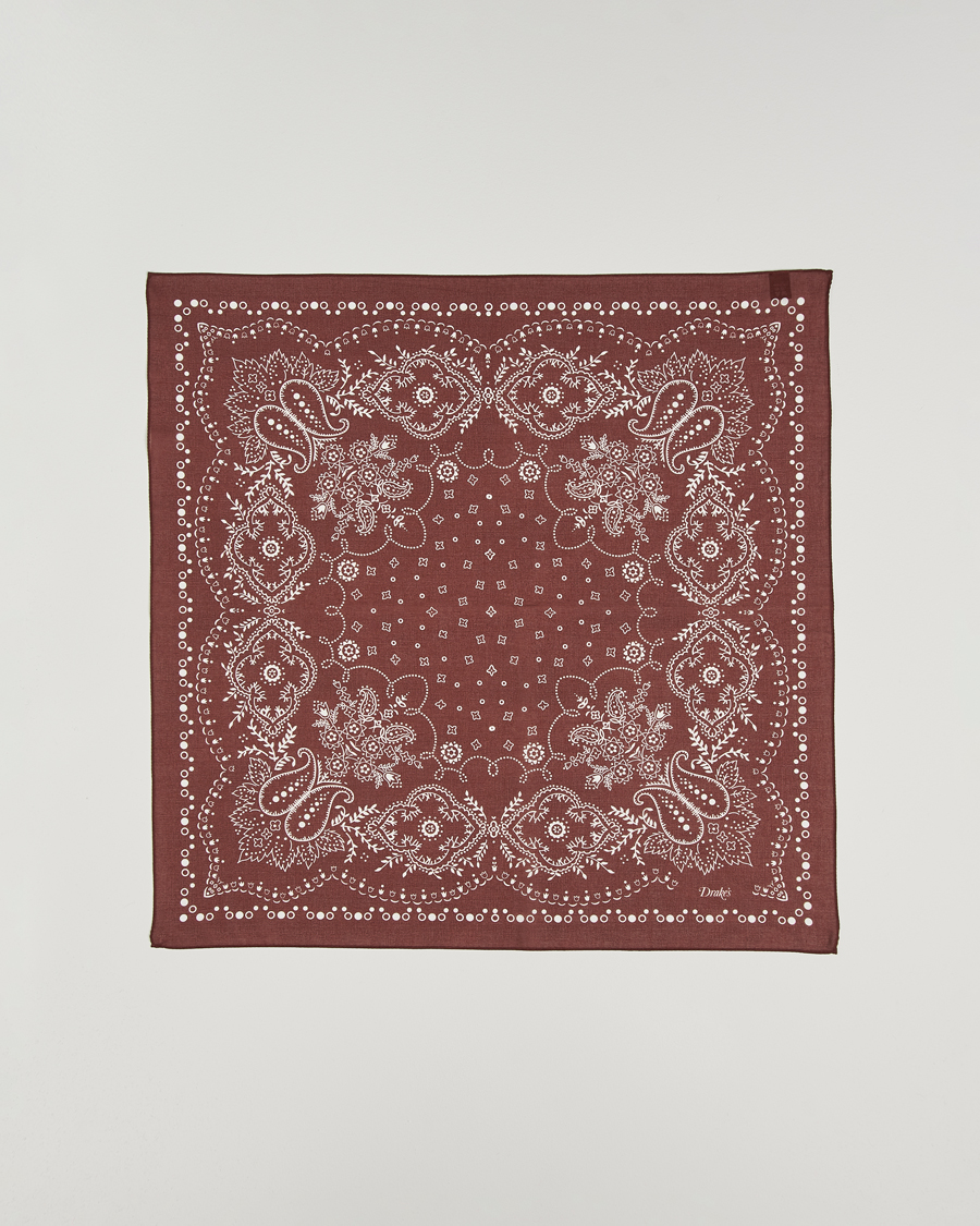 Heren | Drake's Paisley Bandana Red | Drake's | Paisley Bandana Red