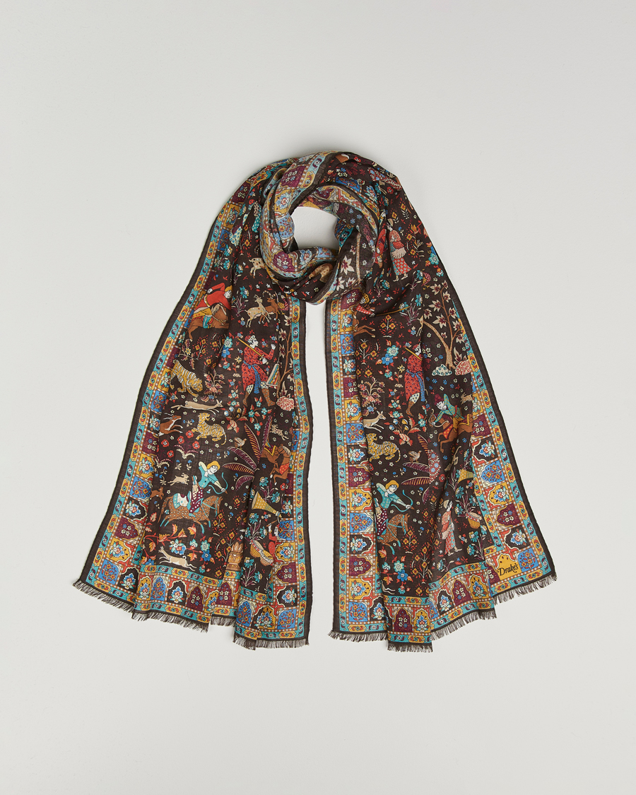 Heren | Sjaals | Drake's | Mogul Garden Scarf Brown