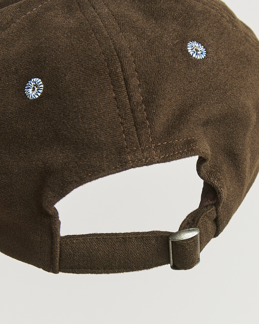 Heren | Hoeden en petten | Drake's | Horse Applique Moleskin Baseball Cap Brown