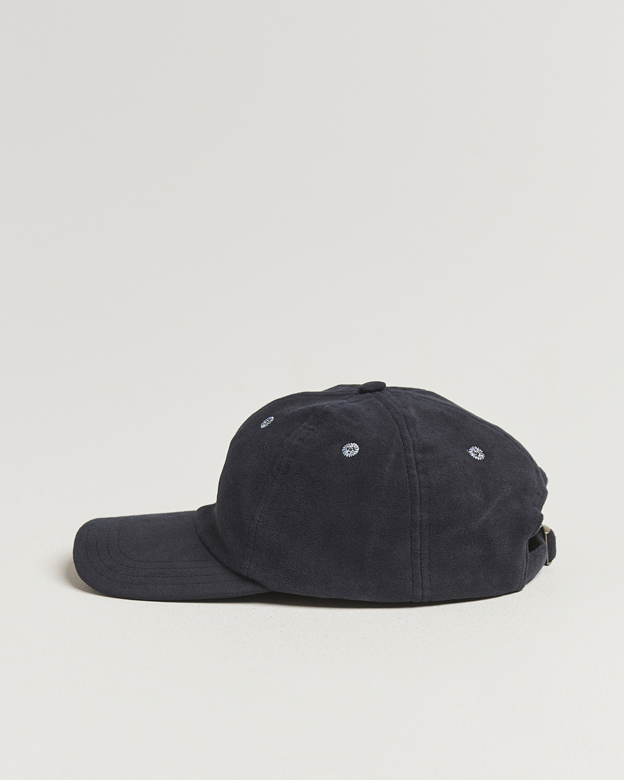 Heren | Hoeden en petten | Drake's | Horse Applique Moleskin Baseball Cap Navy