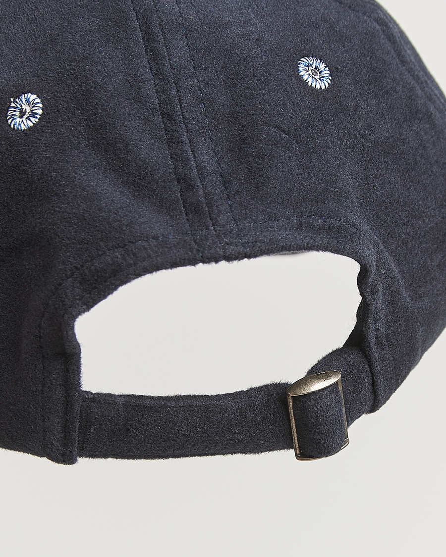 Heren | Hoeden en petten | Drake's | Horse Applique Moleskin Baseball Cap Navy