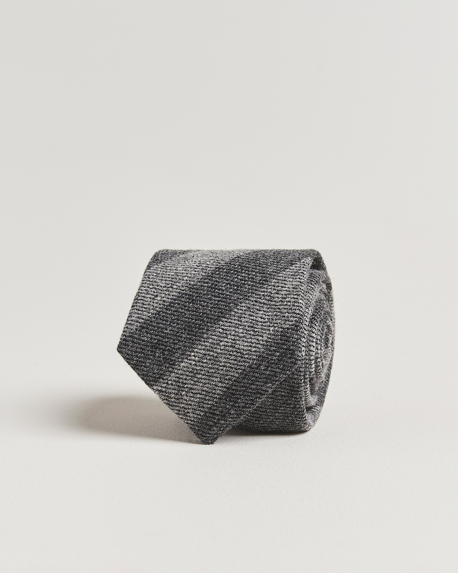 Heren | Stropdassen | Drake's | Dual Stripe Wool Tie Grey