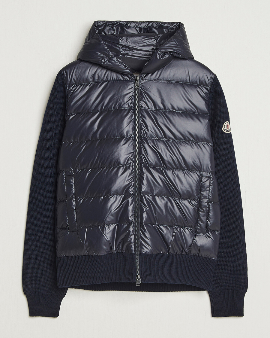 Heren | Truien | Moncler | Padded Hooded Cardigan Navy