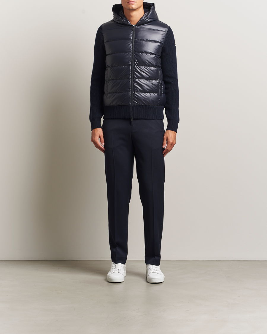 Heren | Truien | Moncler | Padded Hooded Cardigan Navy