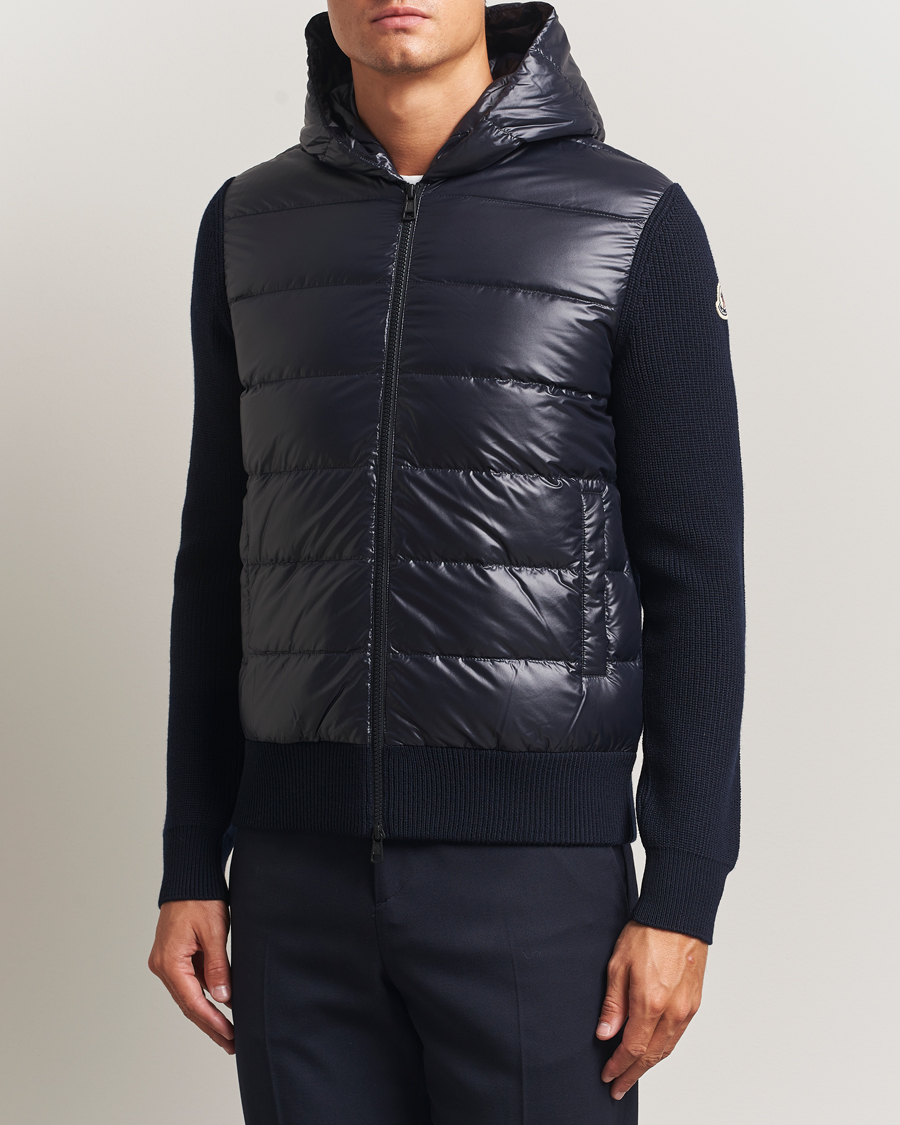 Heren | Truien | Moncler | Padded Hooded Cardigan Navy