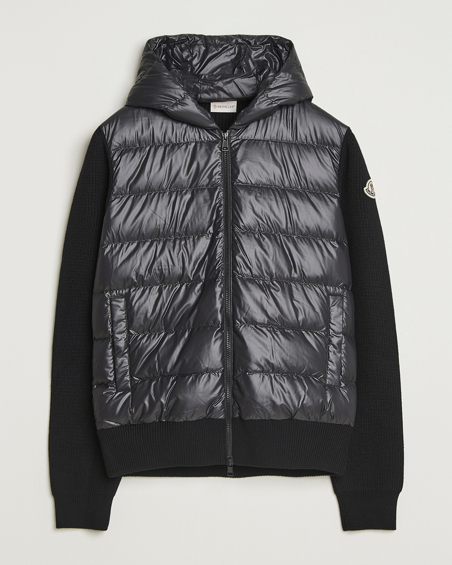 Heren | Truien | Moncler | Padded Hooded Cardigan Black
