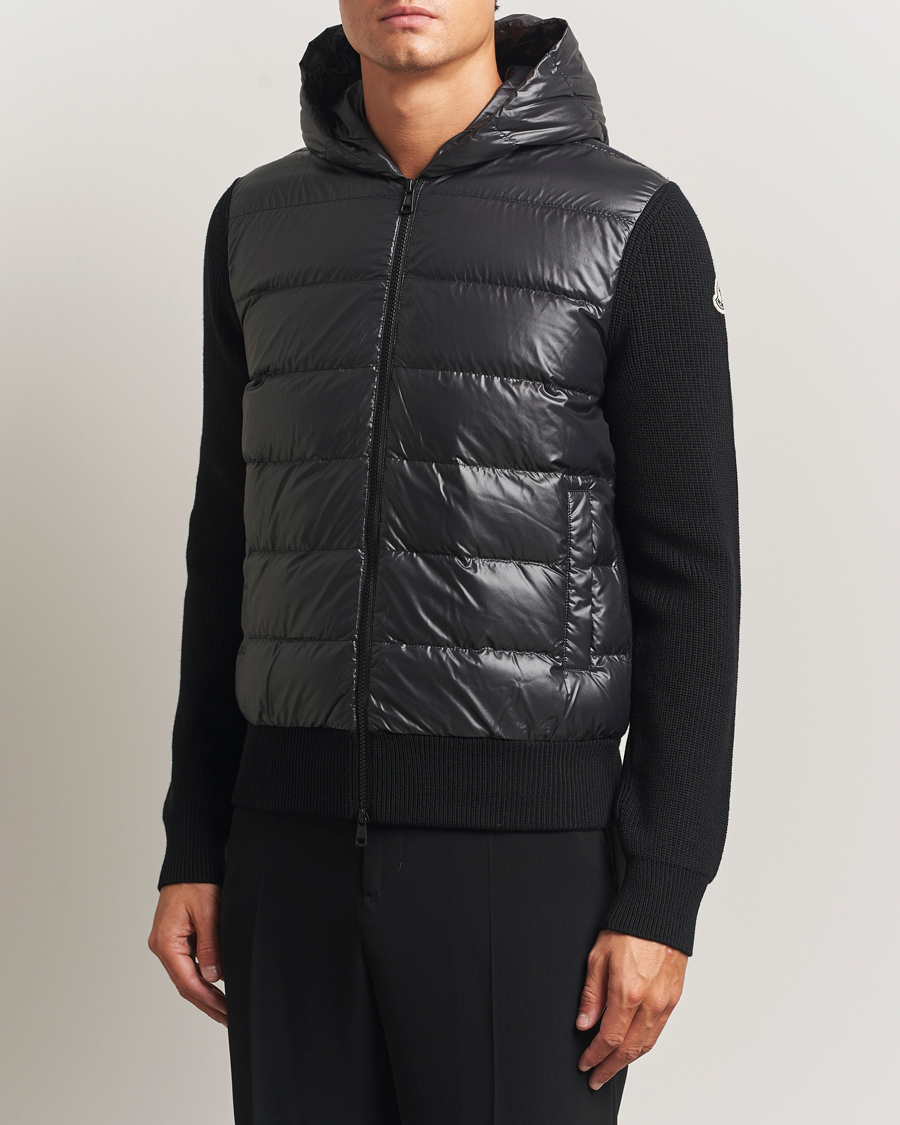 Heren | Truien | Moncler | Padded Hooded Cardigan Black
