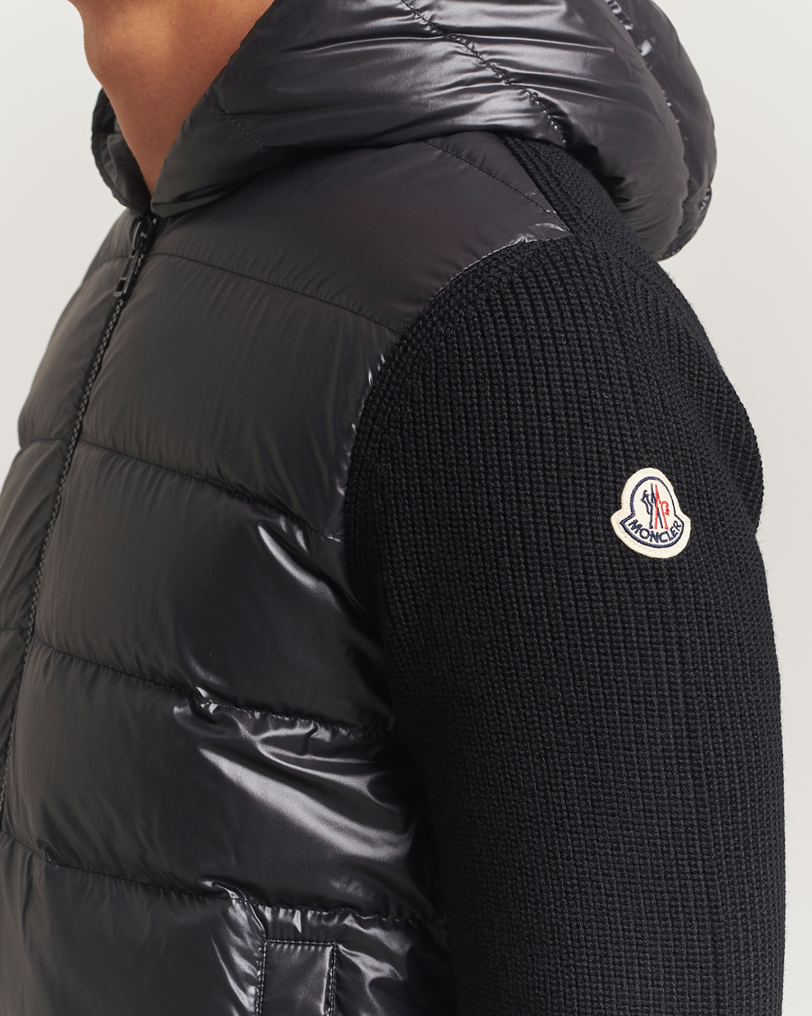 Heren | Truien | Moncler | Padded Hooded Cardigan Black