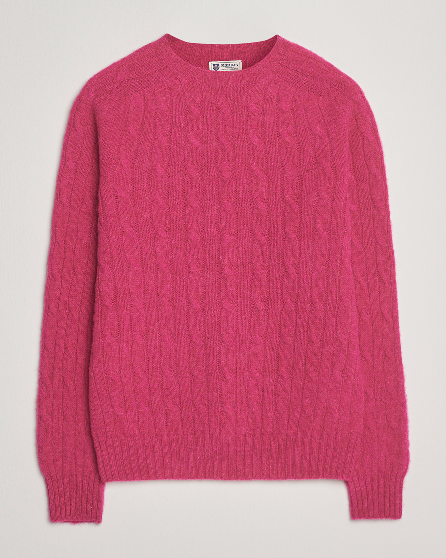 Heren | Truien | Morris | Brushed Cable Sweater Pink