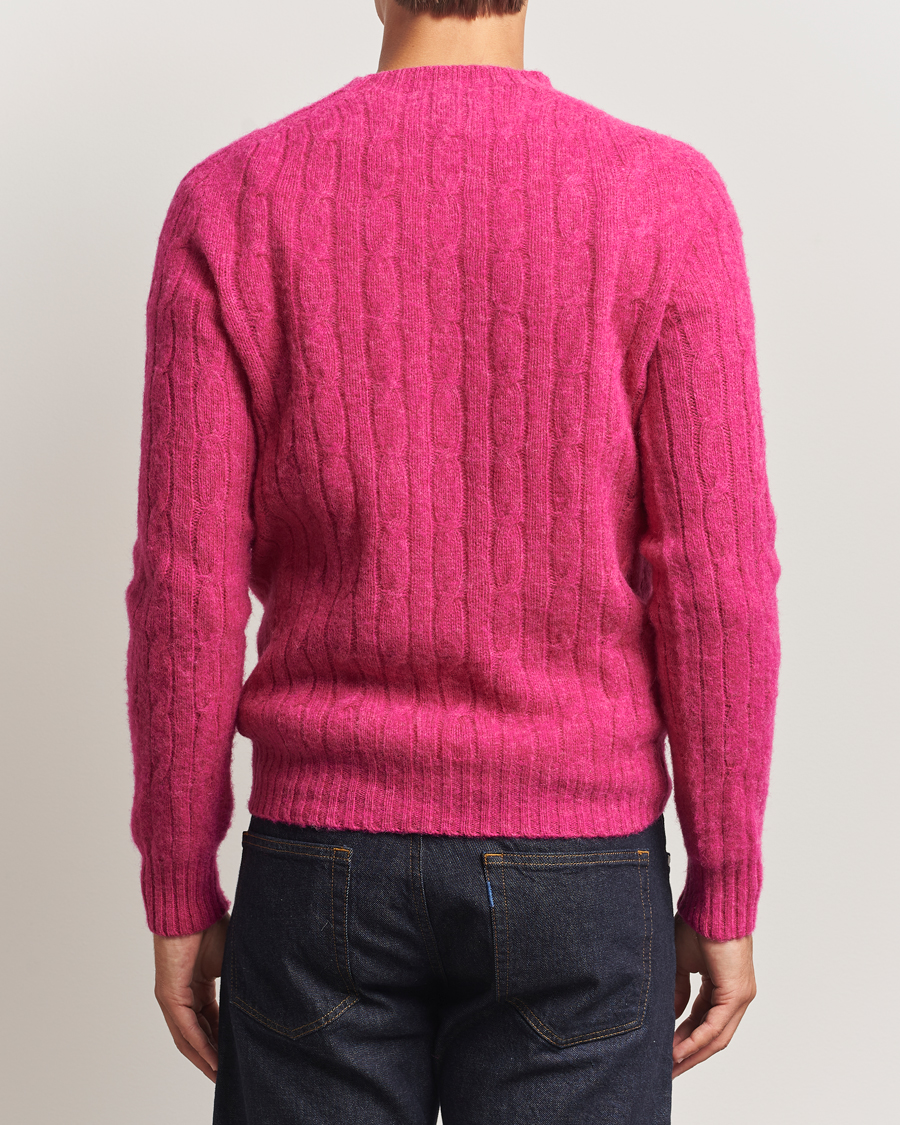 Heren | Truien | Morris | Brushed Cable Sweater Pink