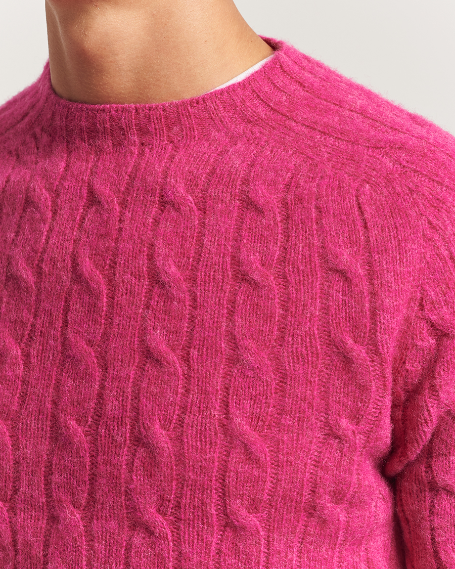 Heren | Truien | Morris | Brushed Cable Sweater Pink
