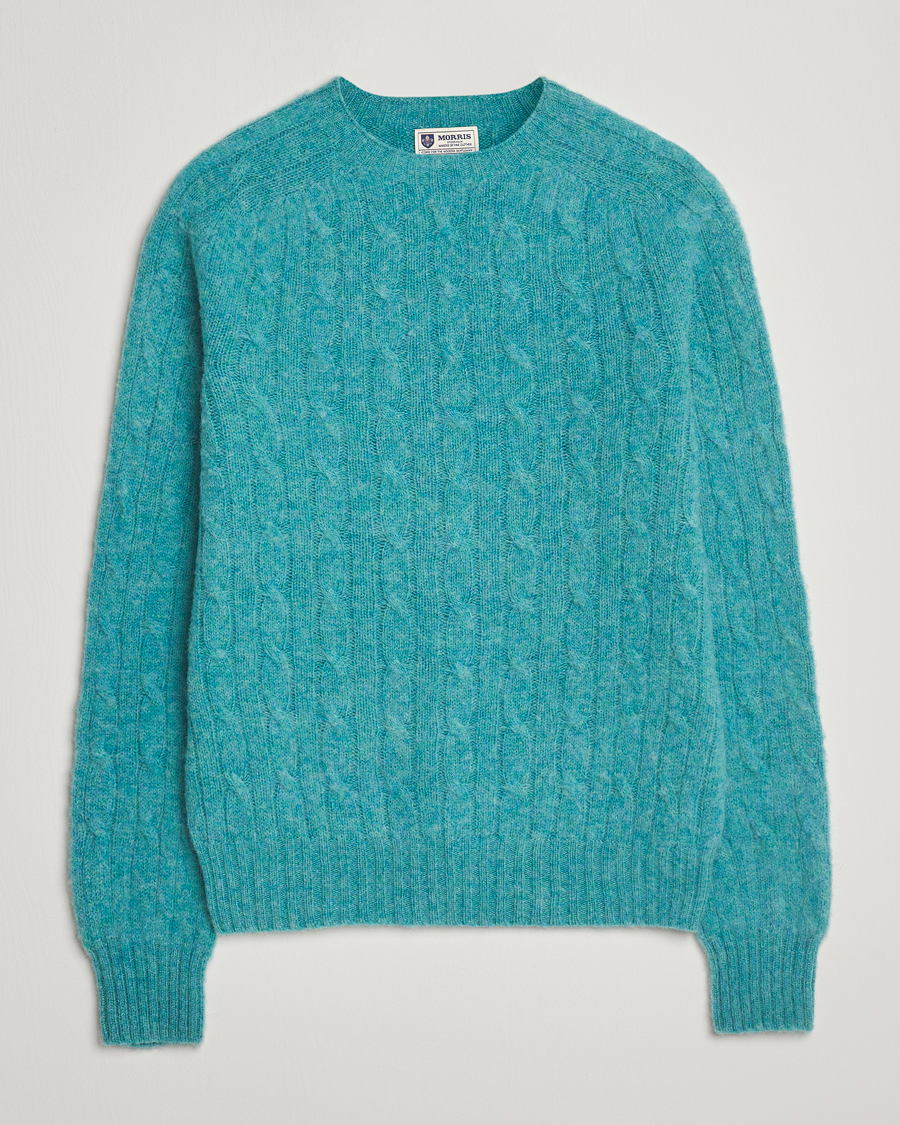 Heren | Truien | Morris | Brushed Cable Sweater Green