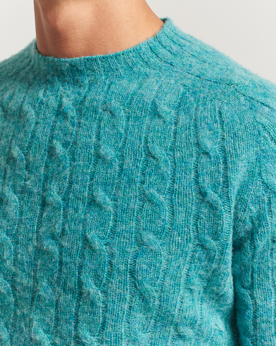 Heren | Truien | Morris | Brushed Cable Sweater Green