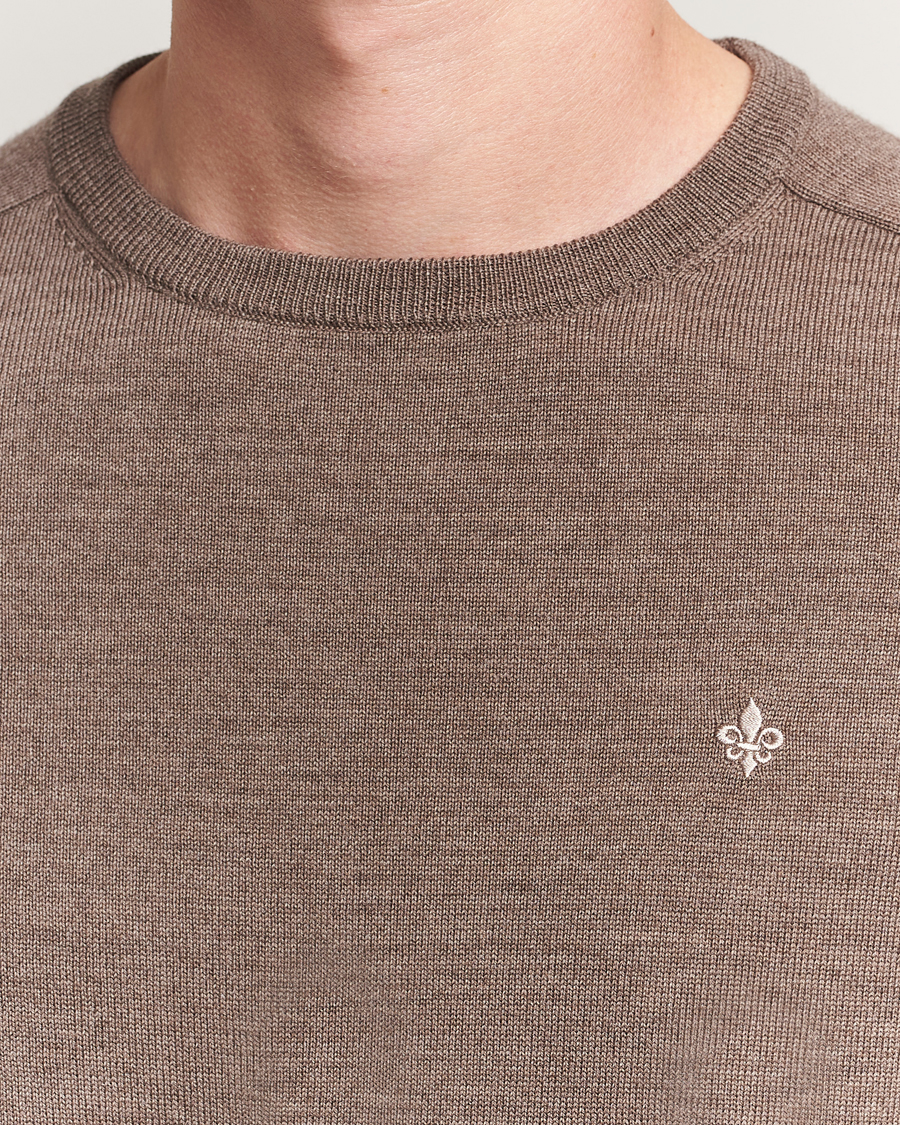 Heren | Truien | Morris | Merino Oneck Light Brown