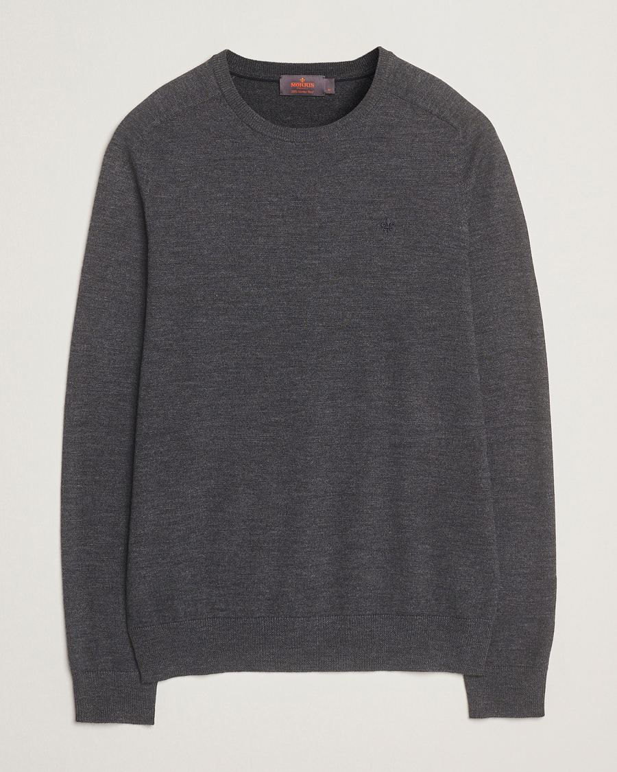Heren | Truien | Morris | Merino O-Neck Grey