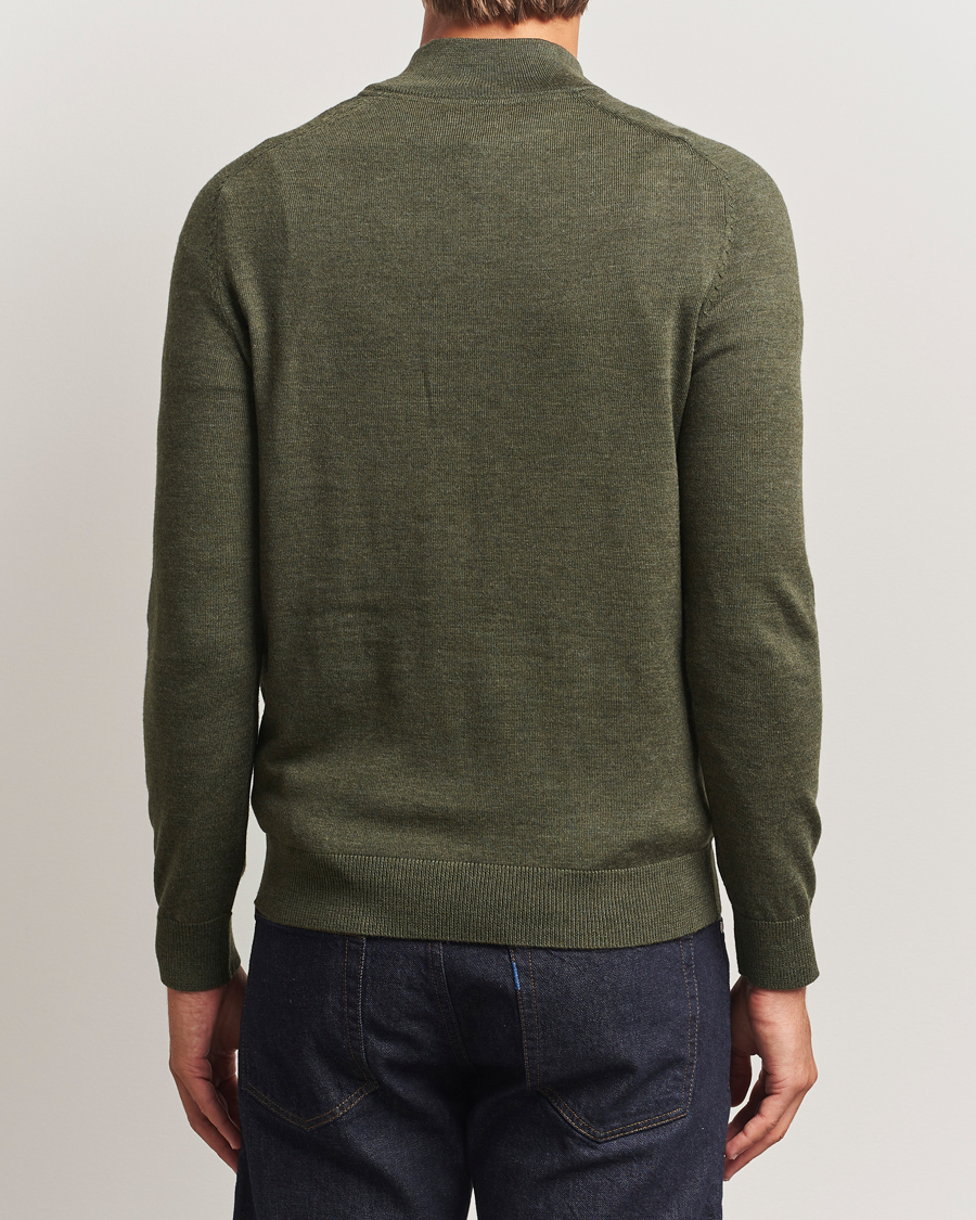 Heren | Truien | Morris | John Merino Half Zip Olive