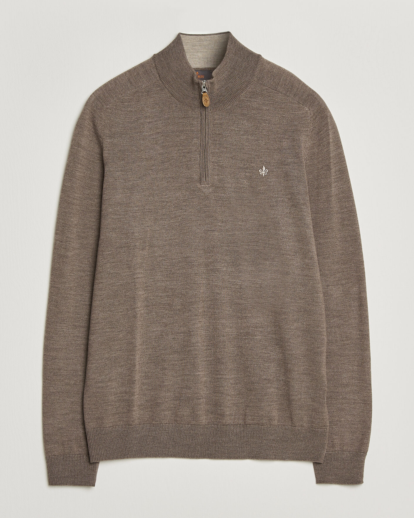 Heren | Truien | Morris | John Merino Half Zip Brown