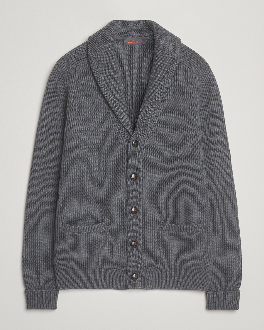 Heren | Truien | Morris | Brayden Shawl Cardigan Grey