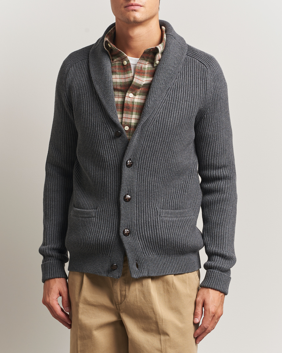 Heren | Truien | Morris | Brayden Shawl Cardigan Grey