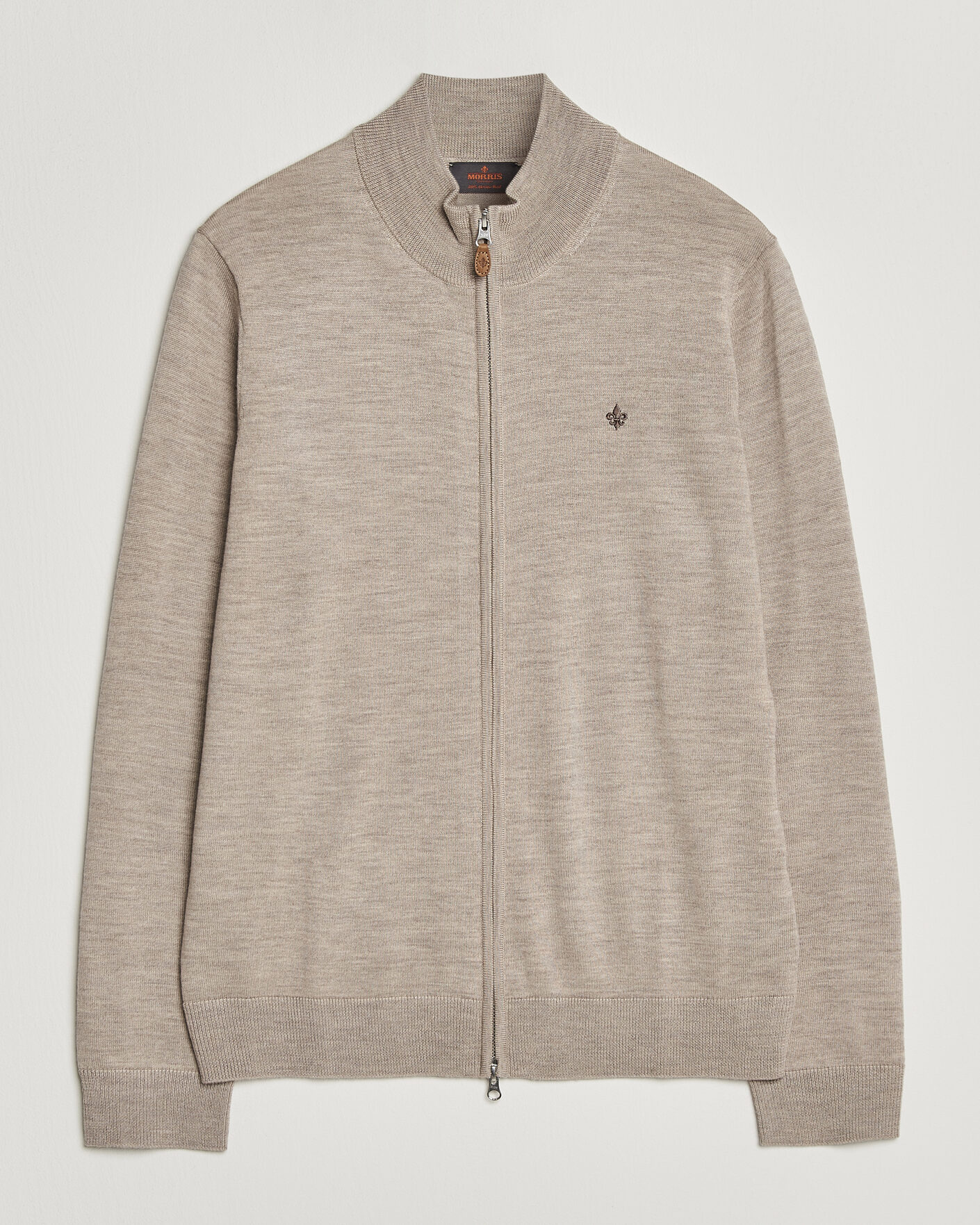 Heren | Truien | Morris | Merino Full Zip Cardigan Khaki