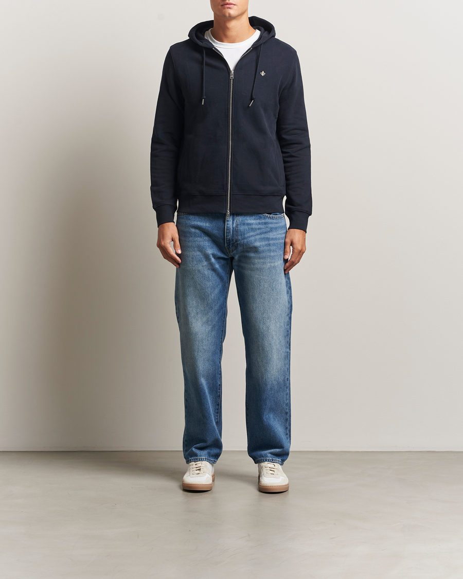Heren | Truien | Morris | Brandon Lily Full Zip Hoodie Old Blue