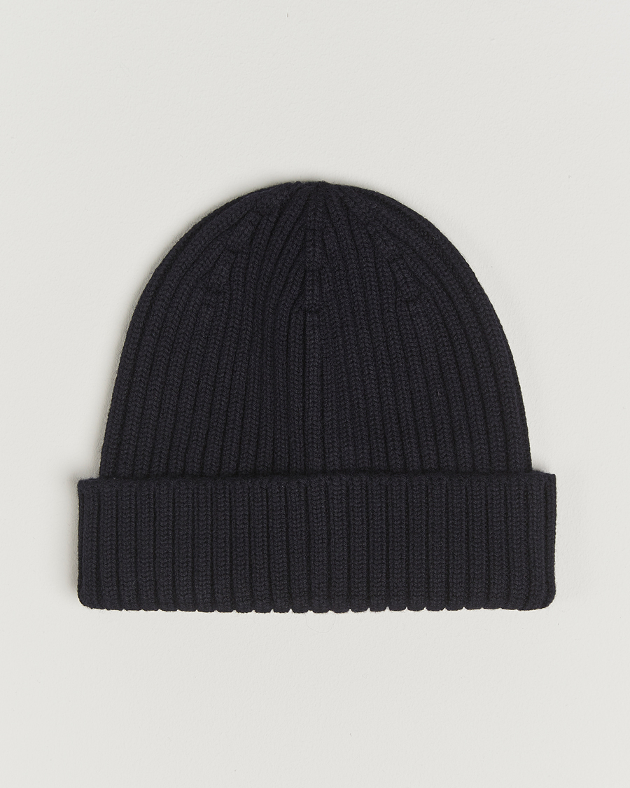 Heren | Mutsen | Stenströms | Rib Knitted Merino Beanie Navy