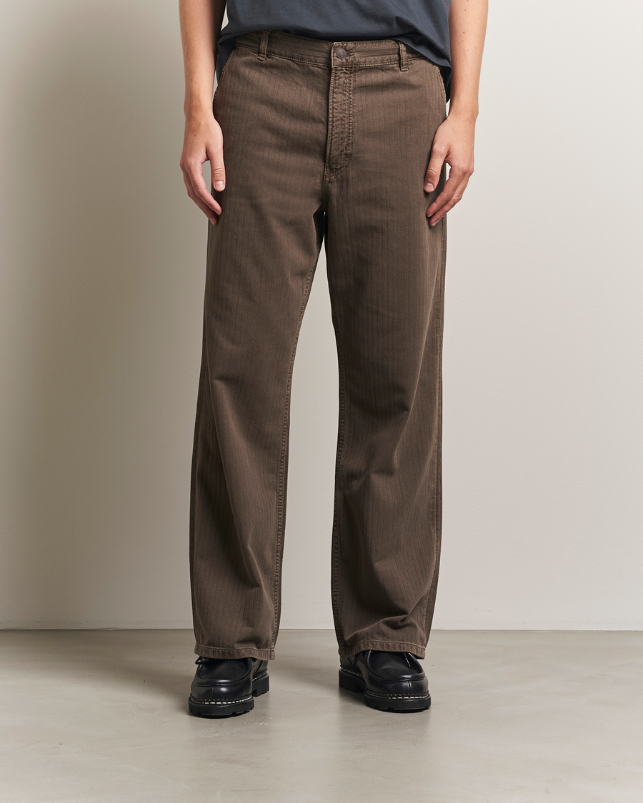 Heren | Broeken | Jeanerica | Genua Herringbone Twill Chino Brown