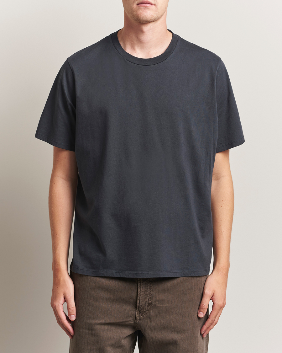 Heren | T-shirts | Jeanerica | Delon Crew Neck T-Shirt Blue Grey