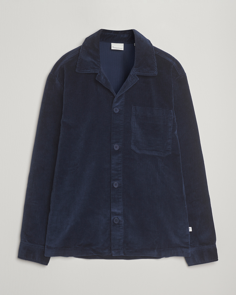 Heren | Overhemden | KnowledgeCotton Apparel | Cotton Corduroy Overshirt Night Sky