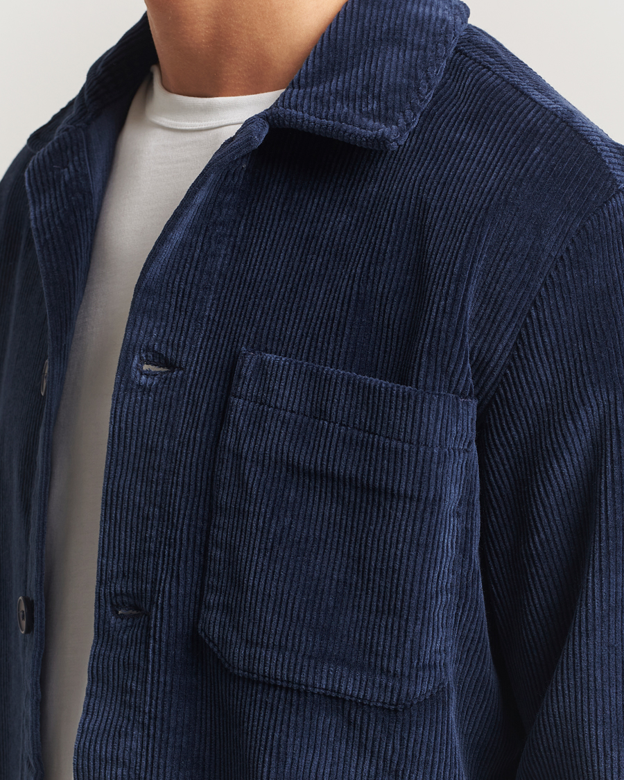 Heren | Overhemden | KnowledgeCotton Apparel | Cotton Corduroy Overshirt Night Sky