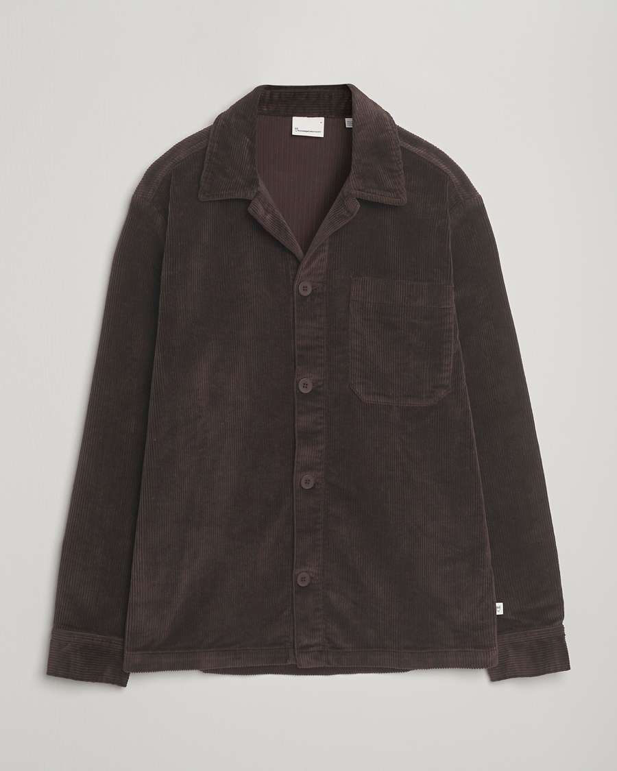 Heren | Overhemden | KnowledgeCotton Apparel | Cotton Corduroy Overshirt Chocolate