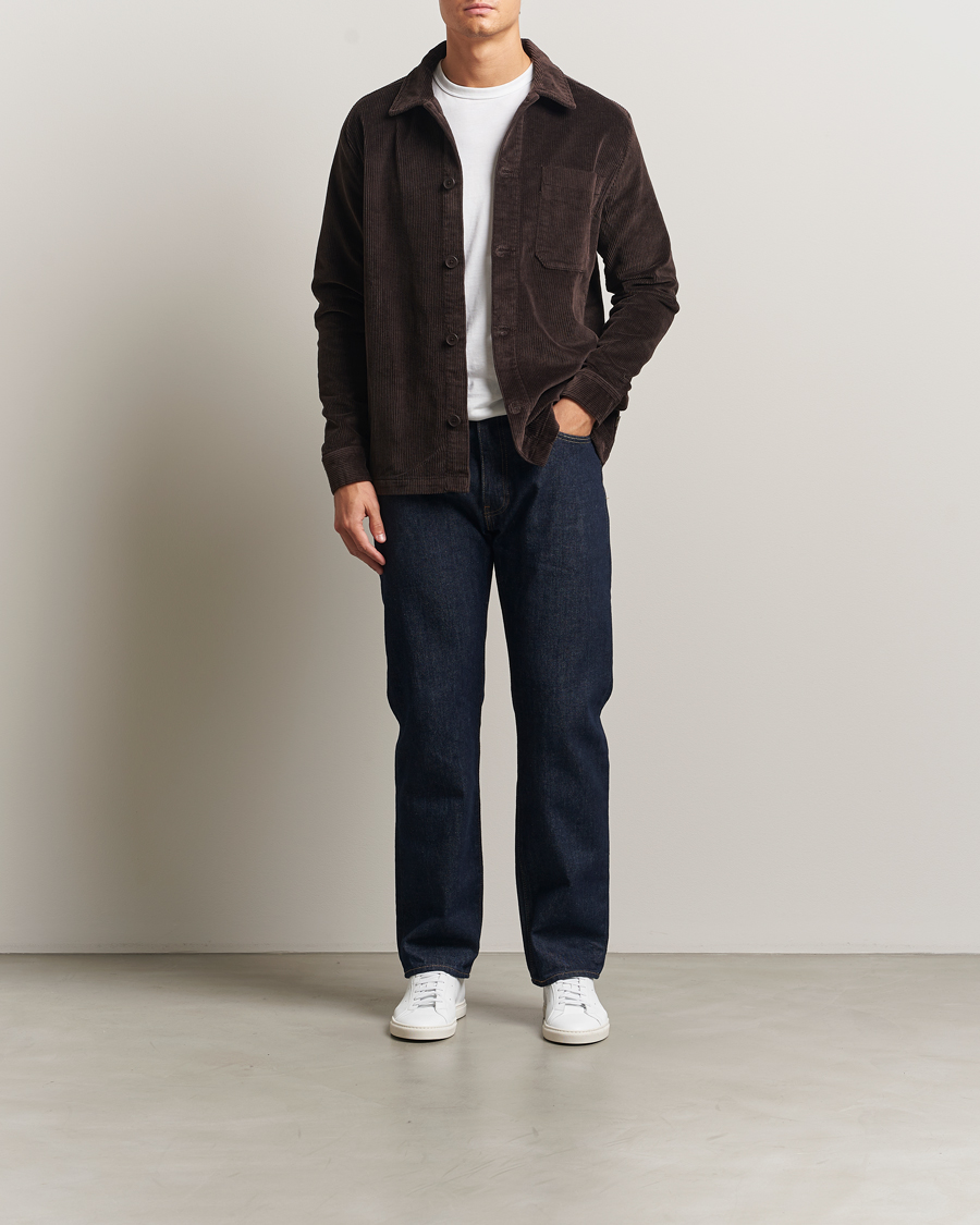 Heren | Overhemden | KnowledgeCotton Apparel | Cotton Corduroy Overshirt Chocolate