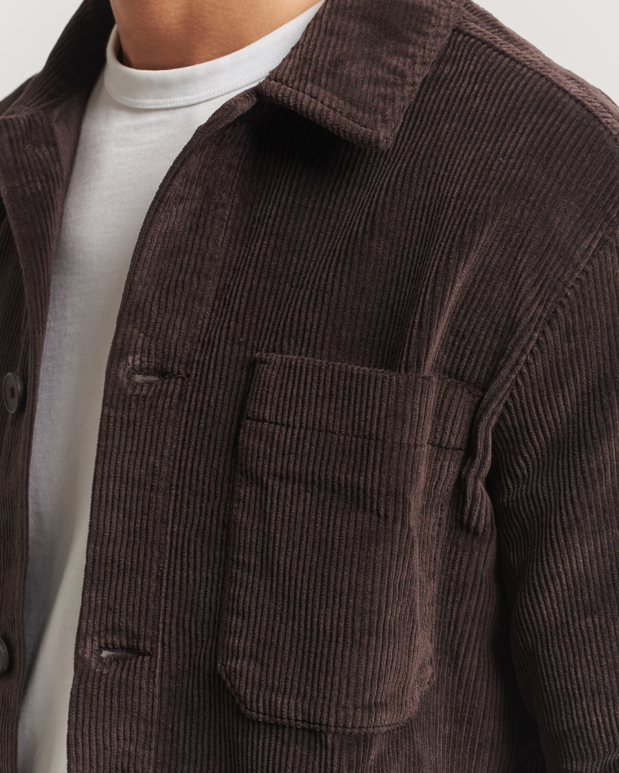 Heren | Overhemden | KnowledgeCotton Apparel | Cotton Corduroy Overshirt Chocolate