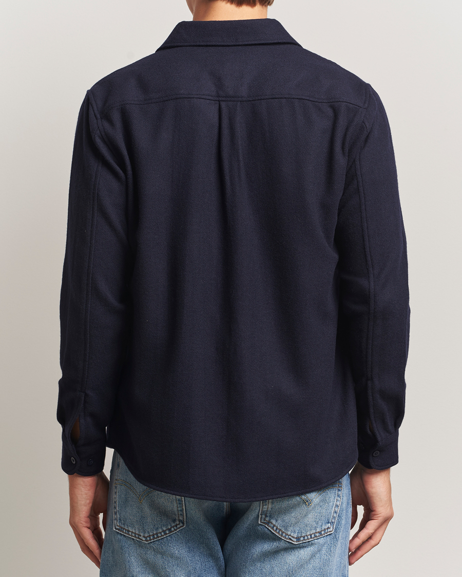 Heren | Overhemden | KnowledgeCotton Apparel | Merino Wool Overshirt Night Sky
