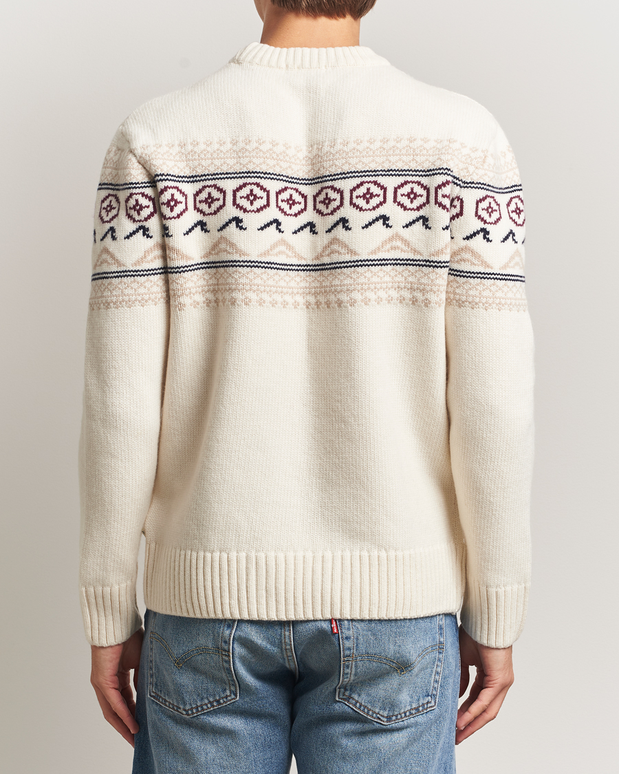 Heren | Truien | KnowledgeCotton Apparel | Lambswool Knitted Crewneck Egret