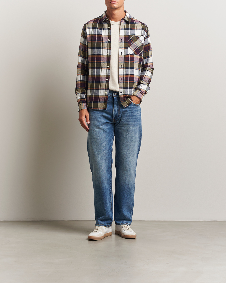 Heren | Overhemden | KnowledgeCotton Apparel | Cotton Checked Flannel Shirt Green