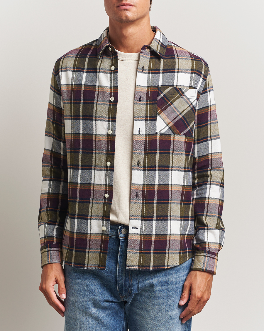 Heren | Overhemden | KnowledgeCotton Apparel | Cotton Checked Flannel Shirt Green