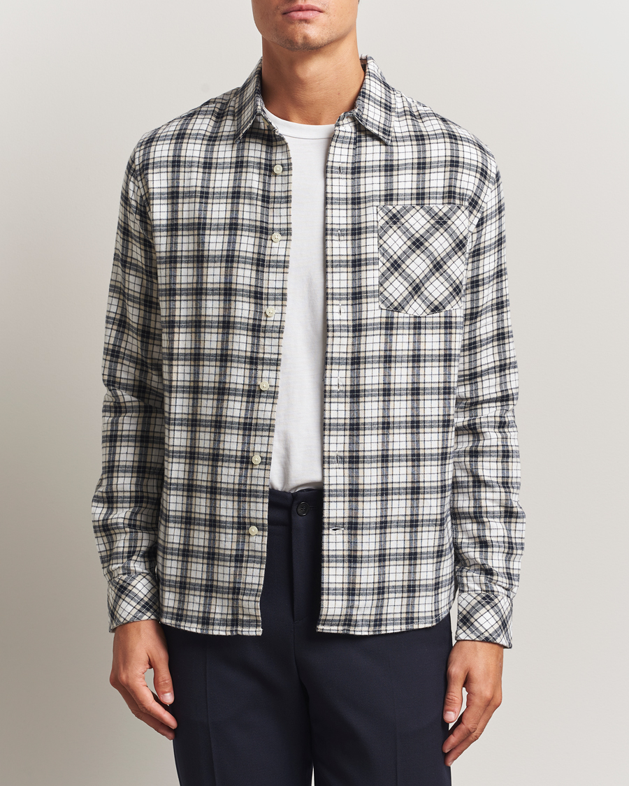 Heren | Overhemden | KnowledgeCotton Apparel | Cotton Small Checked Flannel Shirt Blue