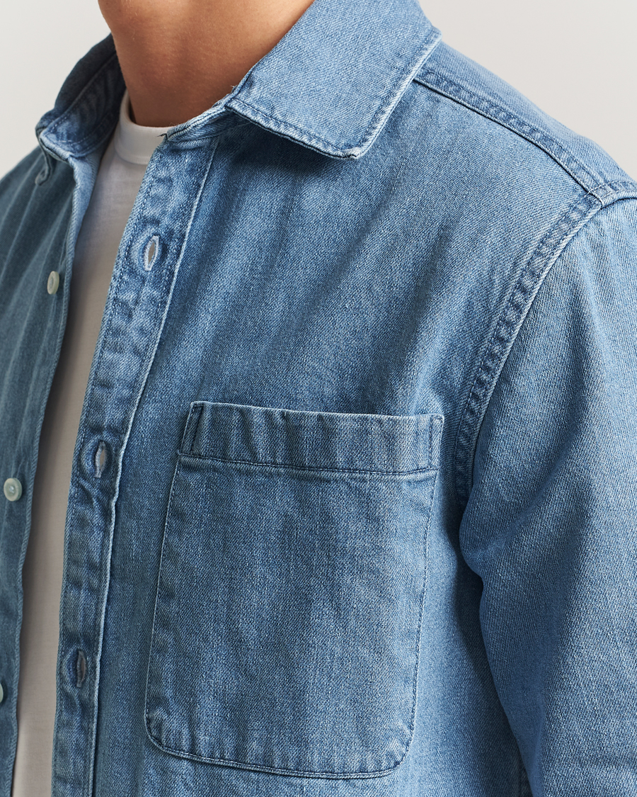 Heren | Overhemden | KnowledgeCotton Apparel | Cotton Indigo Denim Shirt Light Blue