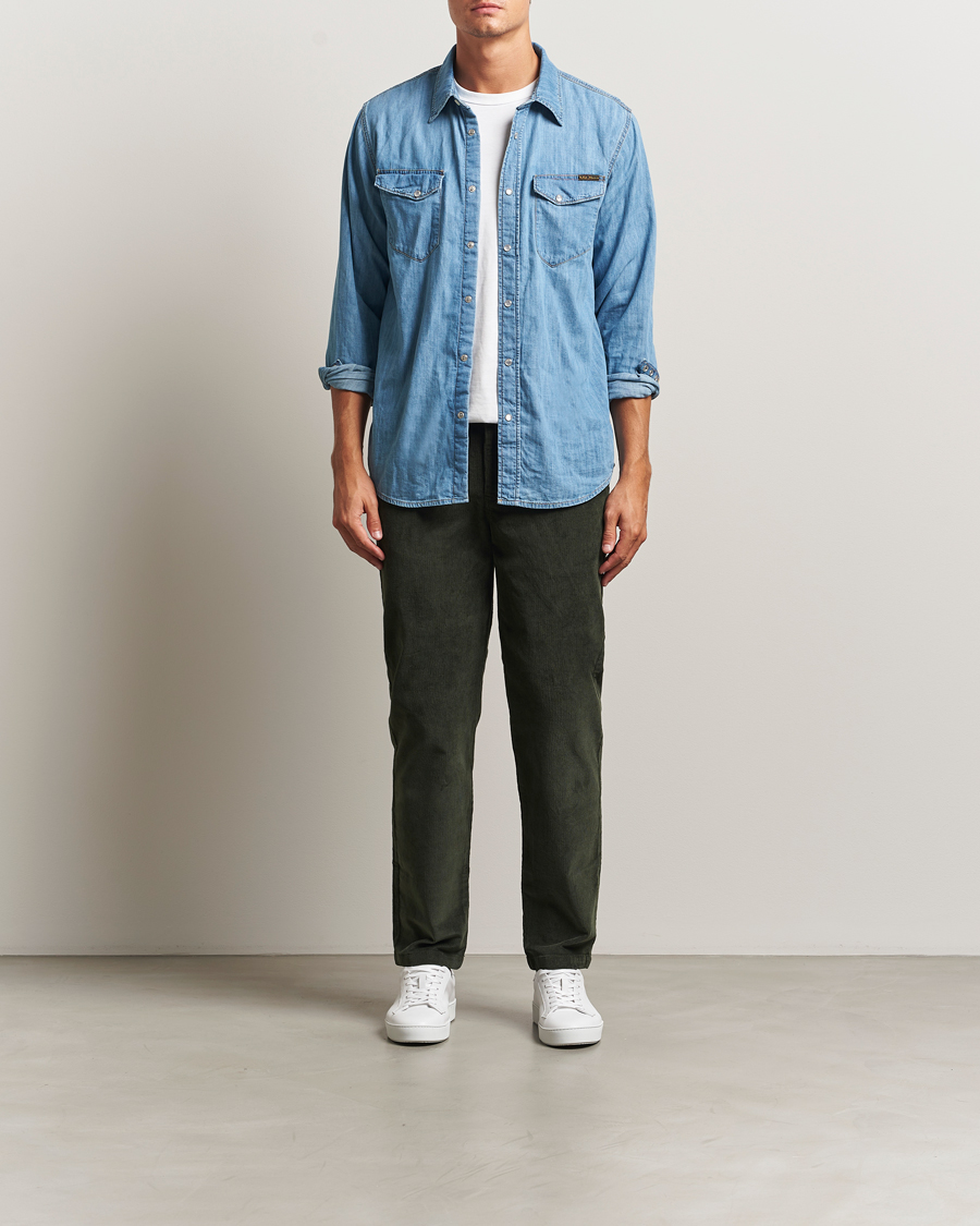 Heren | Broeken | KnowledgeCotton Apparel | Chuck Regular Cord Trousers Olive