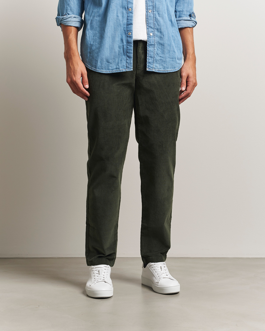 Heren | Broeken | KnowledgeCotton Apparel | Chuck Regular Cord Trousers Olive