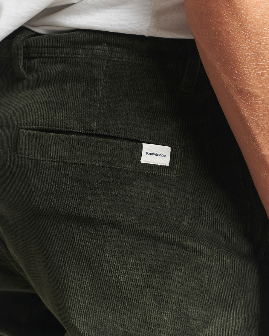 Heren | Broeken | KnowledgeCotton Apparel | Chuck Regular Cord Trousers Olive