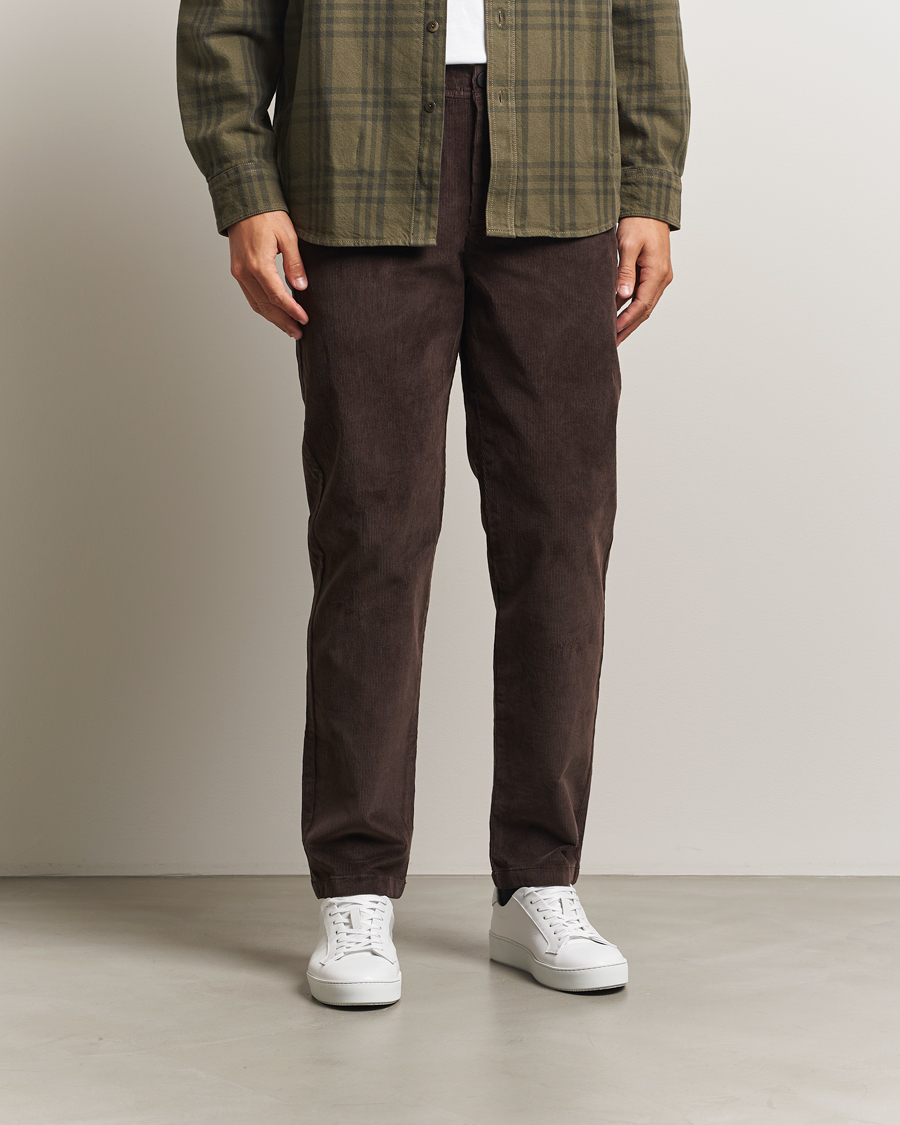 Heren | Broeken | KnowledgeCotton Apparel | Chuck Regular Cord Trousers Chocolate