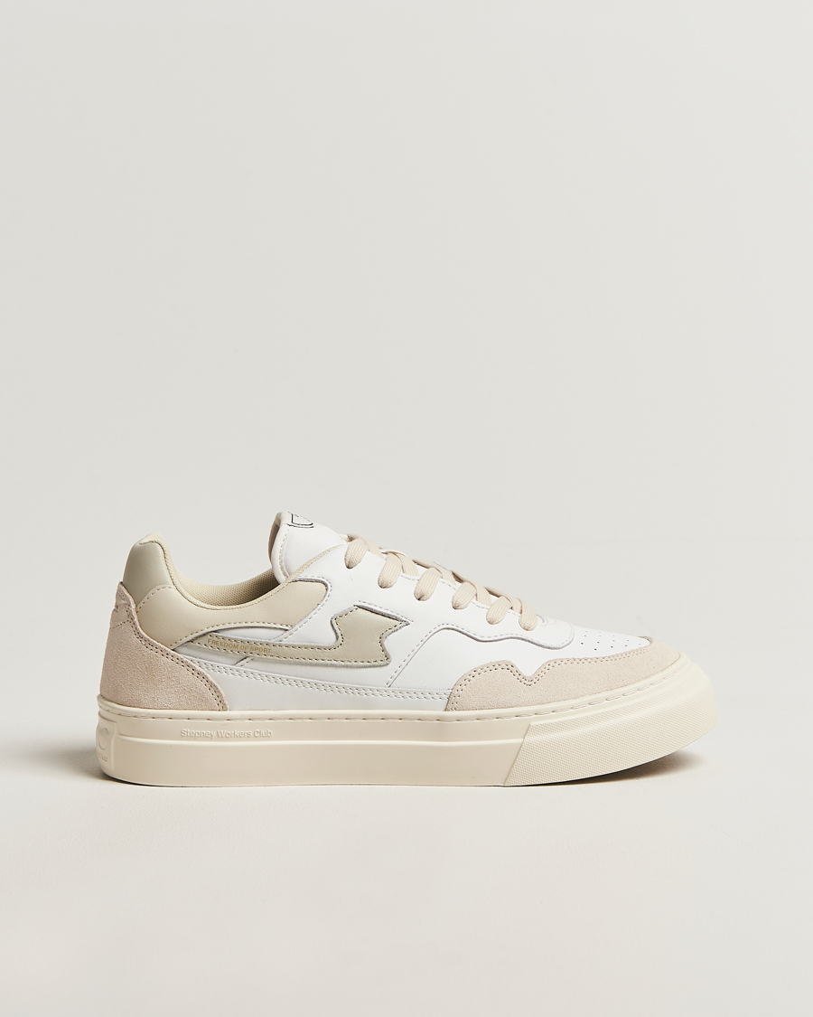 Heren | Sneakers | Stepney Workers Club | Pearl S-Strike Leather/Suede Mix Sneaker Spring White