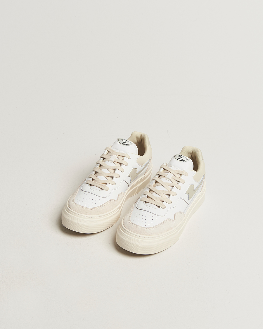 Heren | Sneakers | Stepney Workers Club | Pearl S-Strike Leather/Suede Mix Sneaker Spring White