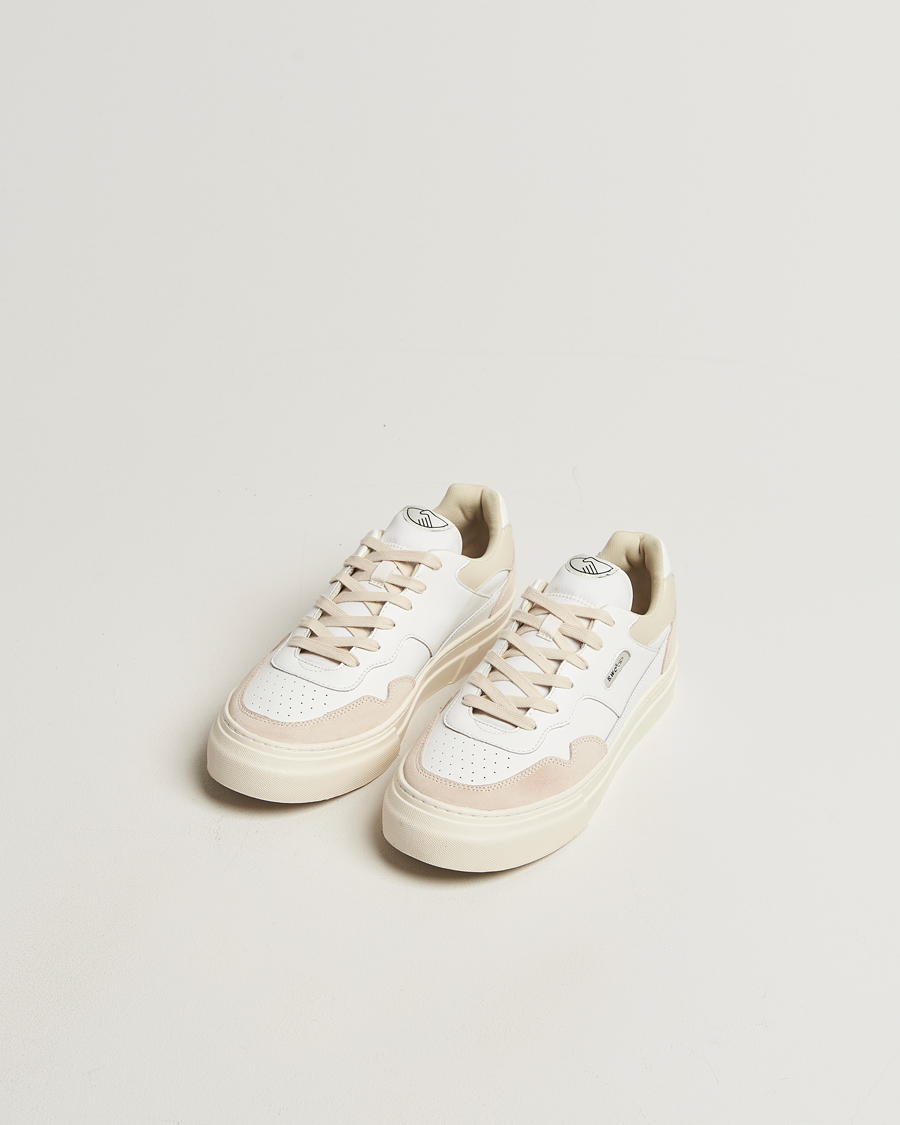 Heren | Sneakers | Stepney Workers Club | Pearl Leather/Suede Mix Sneaker Spring White